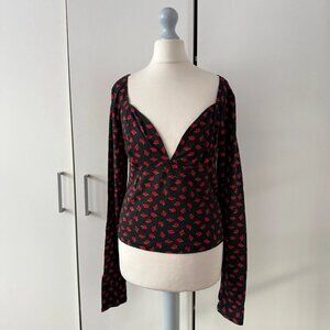 Silence + Noise Greta Rose Long Sleeve Top